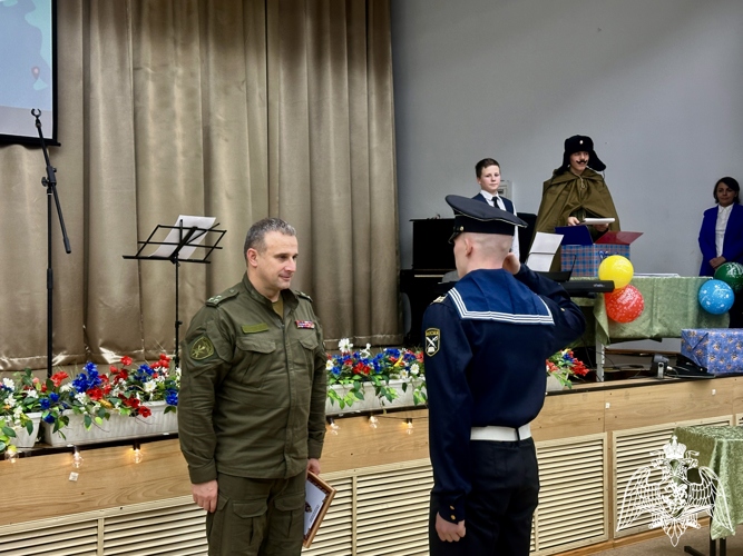 Руководство территориального управления Росгвардии поздравило Кадетский корпус имени Александра Невского с Днем образования